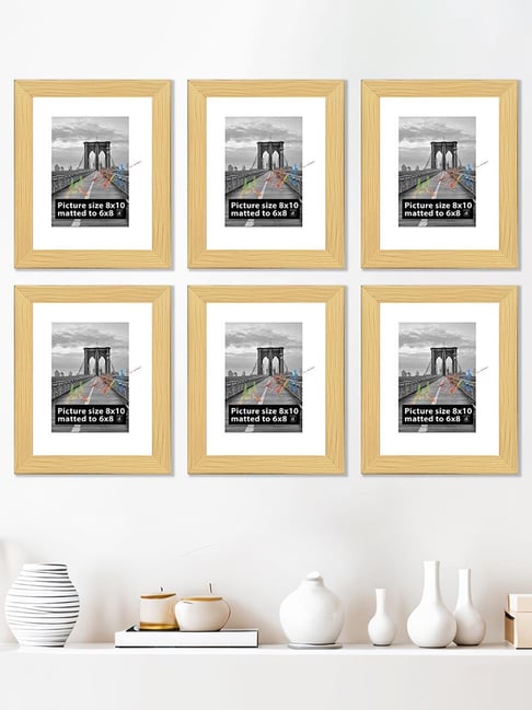 Art Street Synthetic Wood Beige Photo Frame (8 x 10 Inch) - Set of 6-picture-39