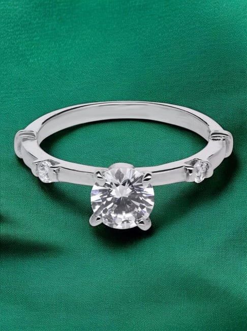crash.club By CKC Sterling Silver Cubic Zirconia Solitaire Accent Ring-picture-17
