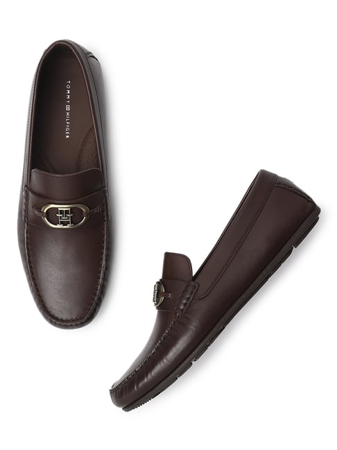 TOMMY HILFIGER Brown Leather Men Slip-On Shoes-picture-18