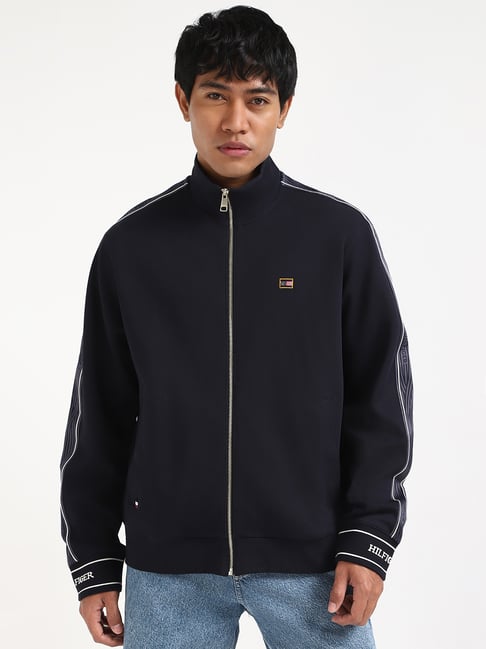 TOMMY HILFIGER Navy Cotton Relaxed fit Solid Jacket