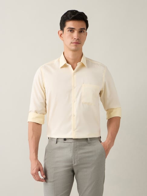 Arrow Yellow Cotton Regular Fit Shirt-picture-18