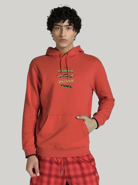 Puma Red Cotton Regular Fit Printed Sports Hoodie-picture-17