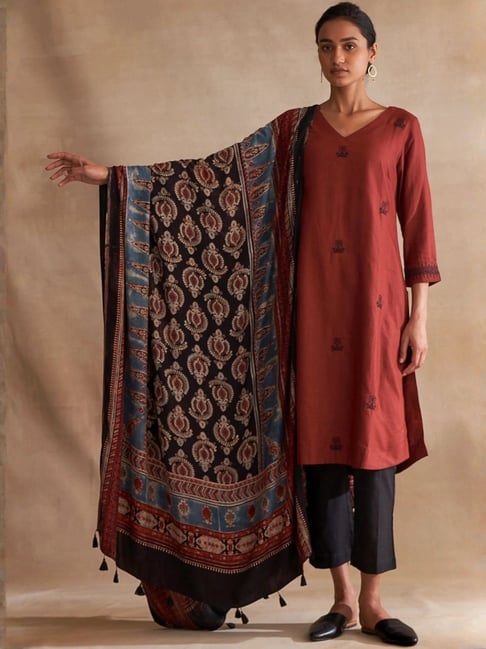 Folksong By W Multicolor Regular Fit Printed Dupatta