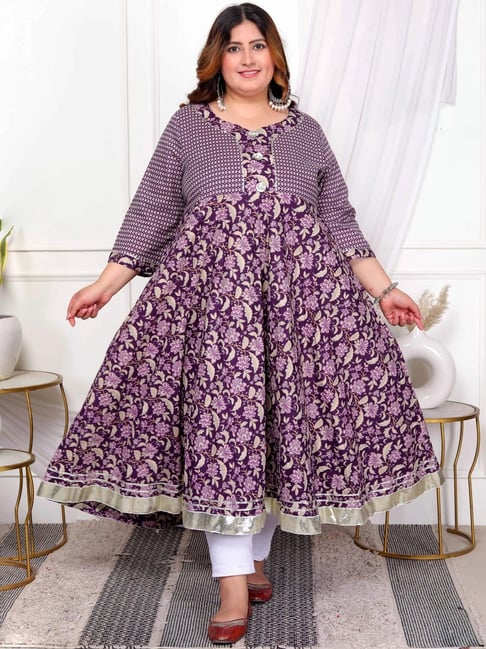 Miravan Purple Printed Kurta-picture-11