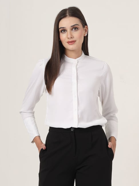 Style Quotient Women White Formal Shirt - Main Image