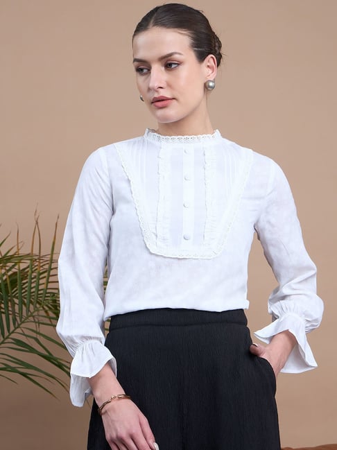 Style Quotient Women White With Full Sleeves Bib Top-picture-27