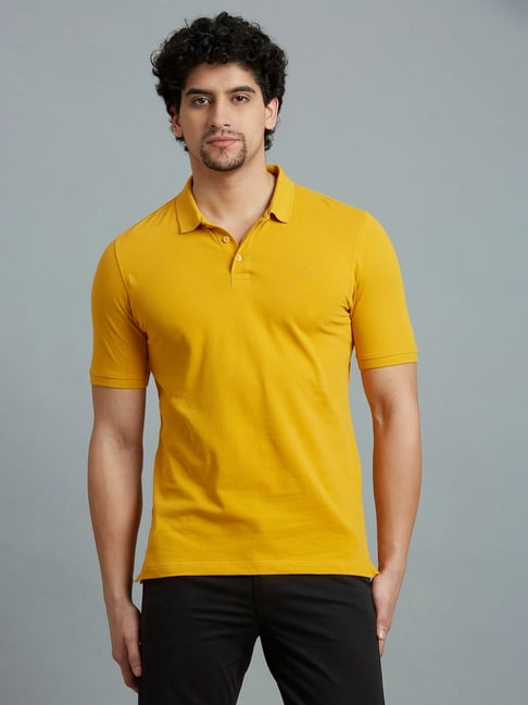 Reid Taylor Yellow Slim fit Solid T-Shirt