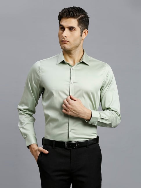 Reid & Taylor Green Slim fit Solid Shirt-picture-42