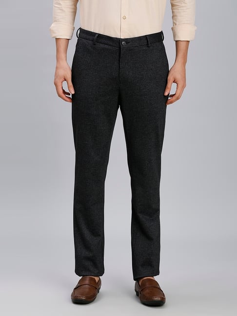 Reid & Taylor Black Comfort fit Solid Trousers-picture-12