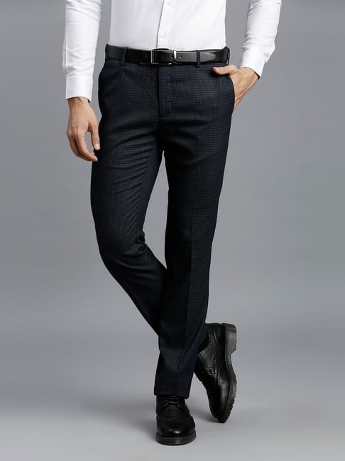 Reid & Taylor Grey Regular fit Solid Trousers