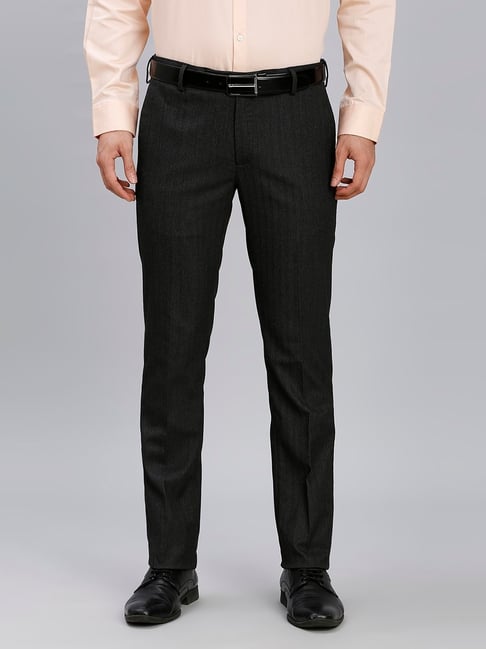 Reid & Taylor Blue Regular fit Herringbone Trousers