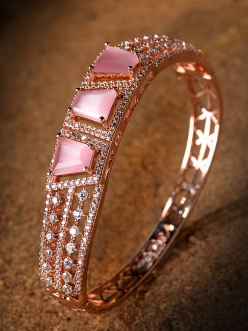 Saraf Rs Jewellery Pink American Diamond Handcrafted Statement Bracelet-picture-42