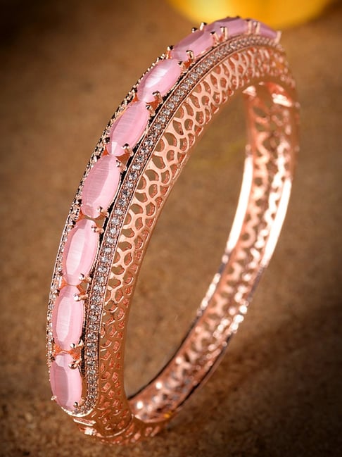 Saraf Rs Jewellery Pink American Diamond Handcrafted Statement Bracelet-picture-41