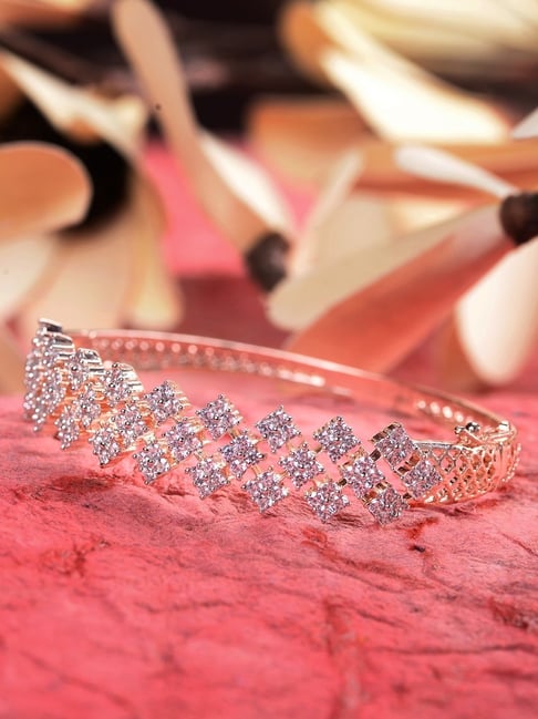 Saraf Rs Jewellery White Rose Gold Plated AD Studded Statement Bracelet-picture-35