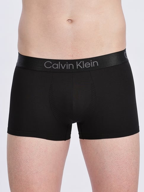 Calvin Klein Underwear Black Nylon Fitted Solid Trunks-picture-20