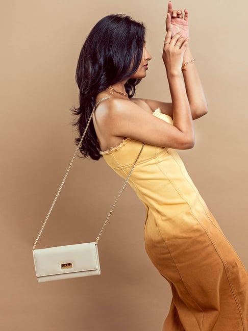 Strokes by Namrata Mehta Beige Small Clutch-picture-22