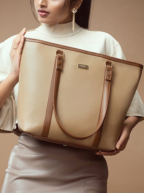 Strokes by Namrata Mehta Cinnamon Cocoa Medium Tote Bag-picture-26