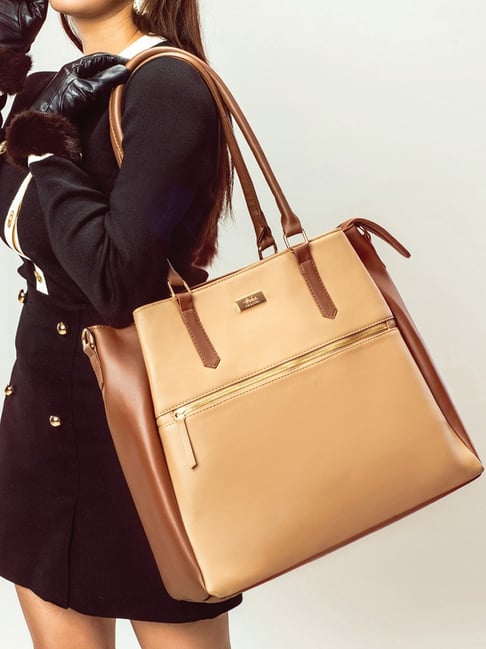 Strokes by Namrata Mehta Cinnamon Cocoa Extra Large Tote Bag-picture-41