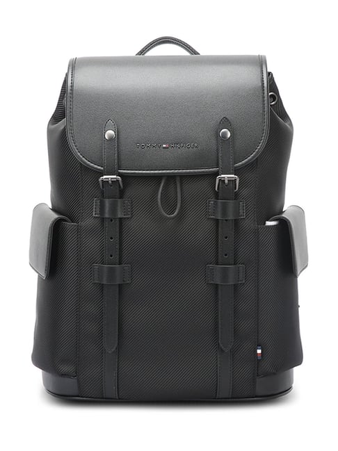 TOMMY HILFIGER Black Kodiak Textured 15 Inch Laptop Backpack