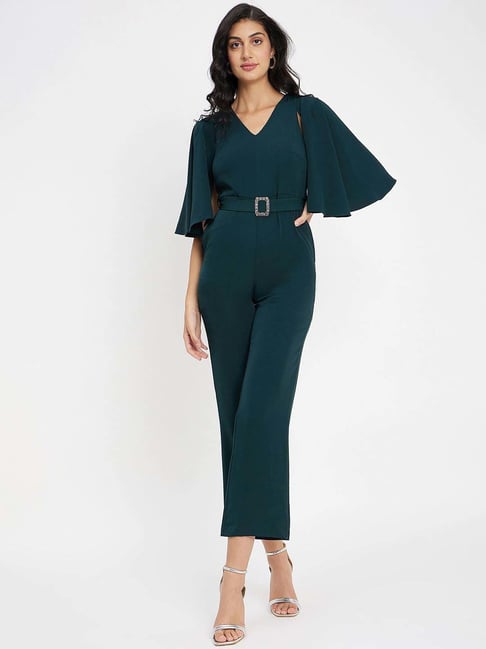 Madame Bottle Green Regular Fit Jumpsuit