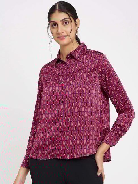 Madame Red Regular Fit Printed Shirt-picture-16