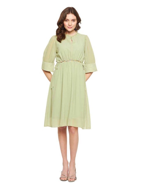 Madame Apple Green Regular Fit Dress