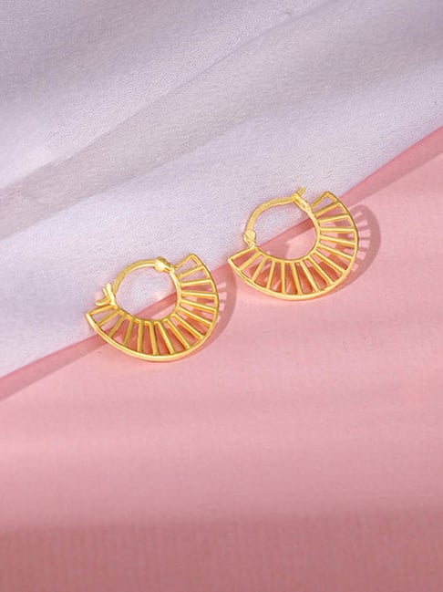 GIVA 925 Silver Golden Tracks Hoop Earringss For Women-picture-19