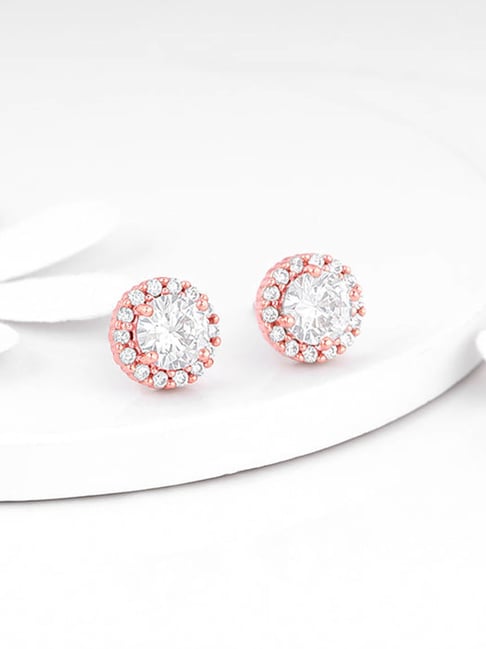 GIVA 925 Sterling Silver Rose Gold Eve Beauty Earringss For Women