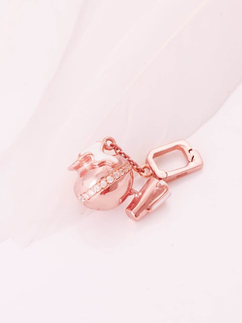 GIVA 925 Sterling Silver Rose Gold Lord Krishna Matka Charm For Women-picture-36