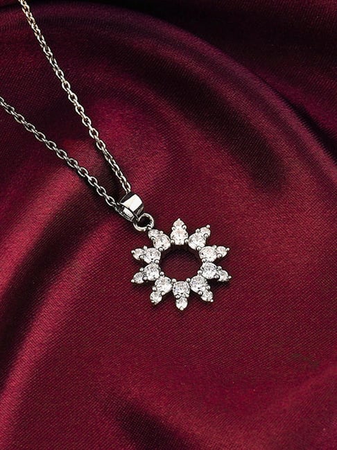 Buy GIVA 925 Zircon Sunshine Pendant With Link Chain For Women