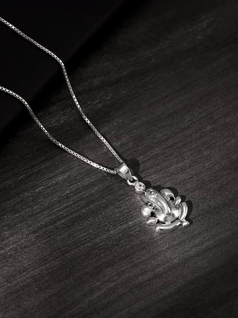 Buy GIVA 925 Silver Ganapathi Pendant With Link Chain For For Men