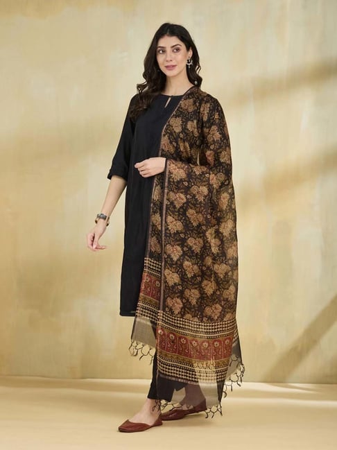 Fabindia Black Printed Dupatta-picture-24