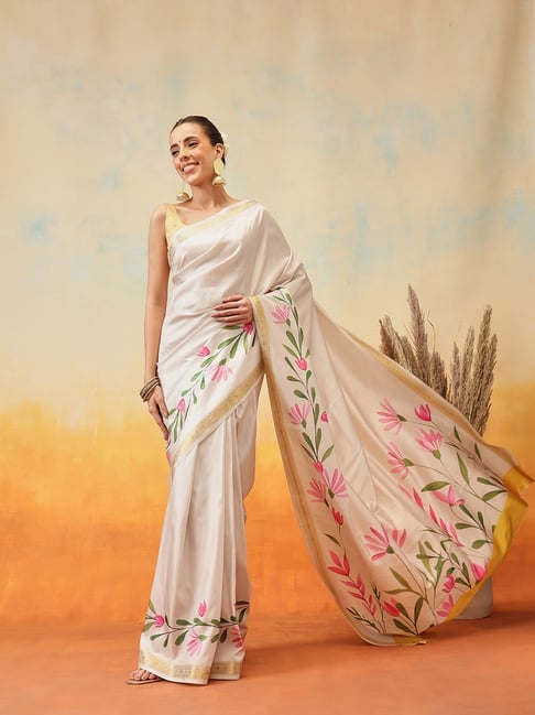 Silk Land Onam Special Printed Silk Ready To Wear Kasauv Saree-picture-33