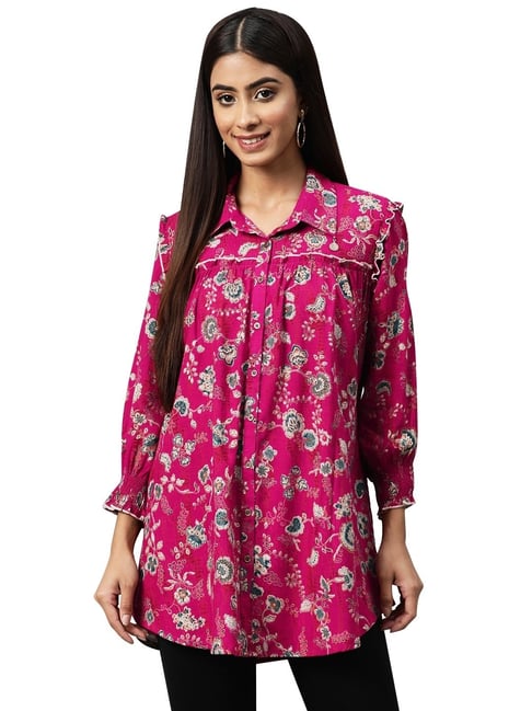 Nayam by Lakshita Pink Modal Printed Shirt-picture-24
