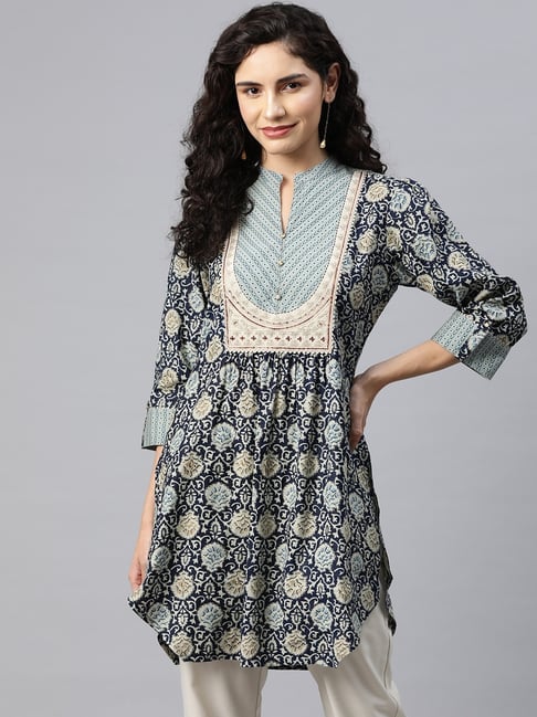 Nayam by Lakshita Navy Modal Printed Kurti-picture-16
