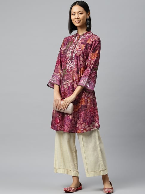 Nayam by Lakshita Pink Chanderi Printed Kurti-picture-18