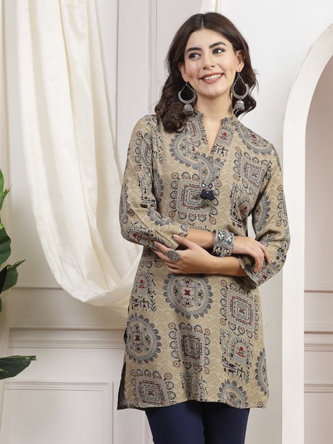 Nayam by Lakshita Green Viscose Printed Kurti-picture-23