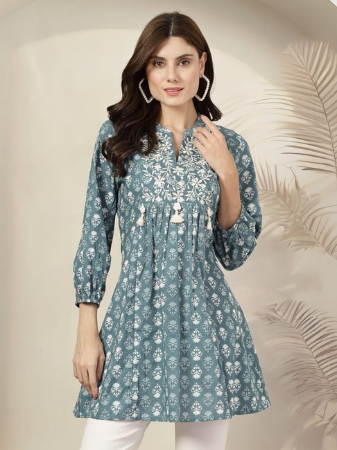 Nayam by Lakshita Blue Cotton Printed Kurti-picture-36