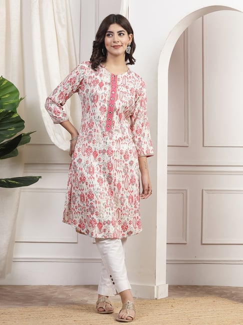 Nayam by Lakshita Pink Viscose Printed Kurta-picture-48