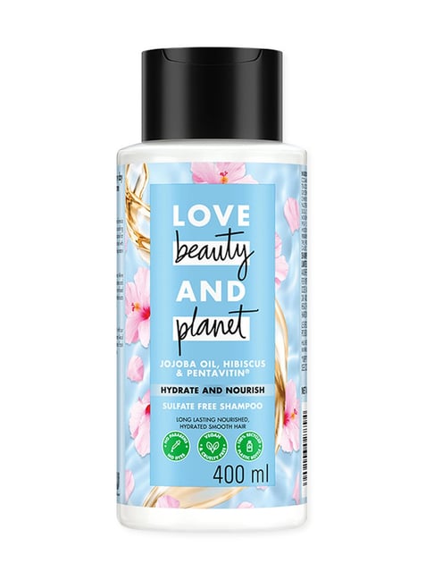 Love Beauty & Planet Jojoba Oil, Hibiscus & Pentavitin Hydrate & Nourish Shampoo - 400 ml