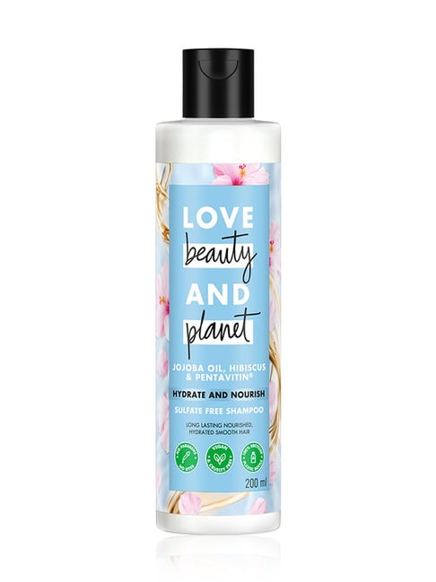 Love Beauty & Planet Jojoba Oil, Hibiscus & Pentavitin Hydrate & Nourish Shampoo - 200 ml