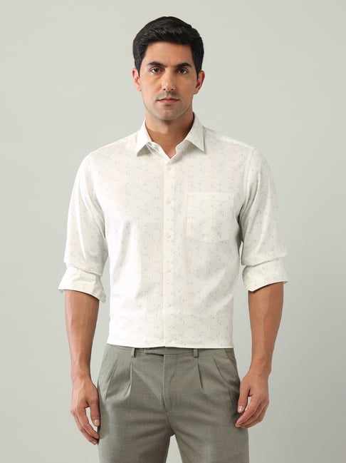 Arrow Beige Cotton Regular Fit Printed Shirt-picture-10