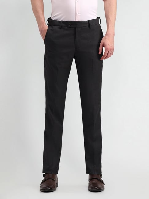 Arrow Brown Slim Fit Self Pattern Trousers-picture-22