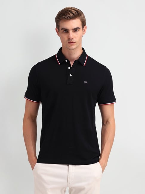 Arrow Sport Black Cotton Regular Fit Polo T-Shirt-picture-37