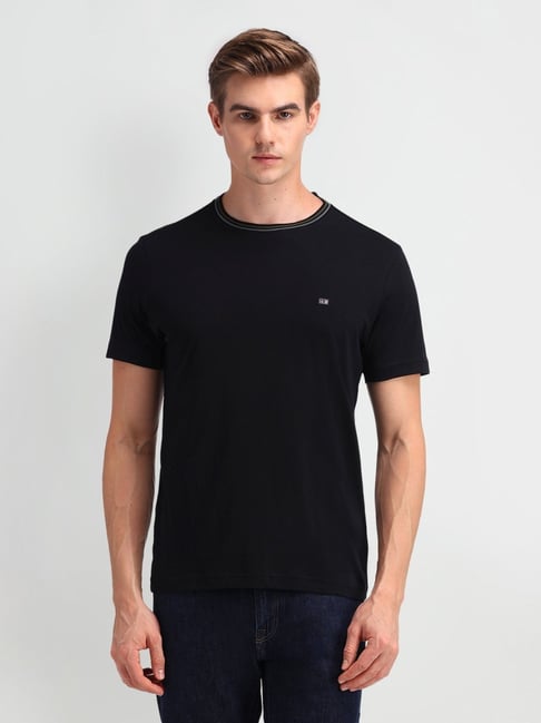 Arrow Sport Black Cotton Regular Fit T-Shirt-picture-38