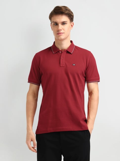 Arrow Sport Red Cotton Slim Fit Polo T-Shirt-picture-41