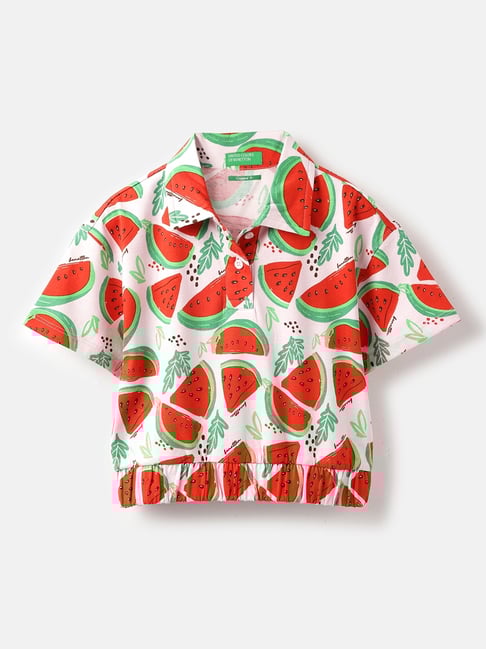 United Colors of Benetton Girls Multicolor Cotton Printed T-Shirt-picture-26