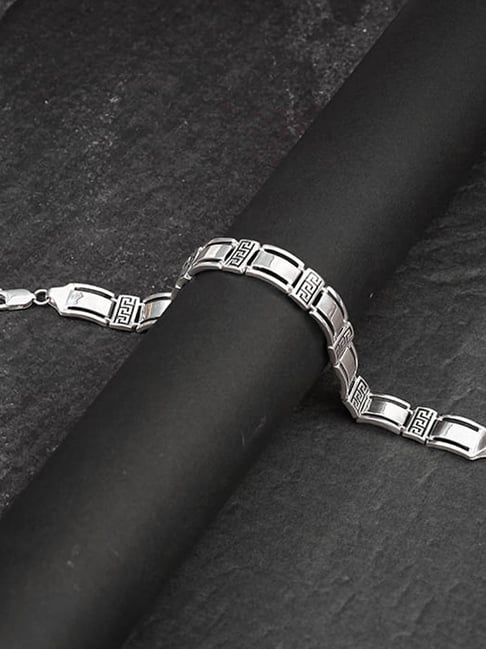 Buy GIVA 925 Silver Wave Bracelet Adjustable For Men Online At