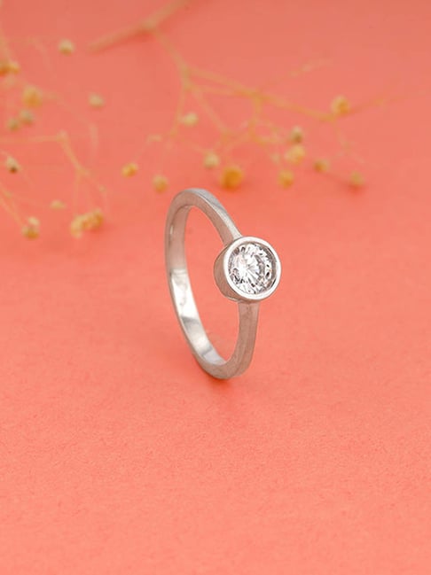 GIVA 925 Sterling Silver Zircon Shine Ring Fixed Size For Women