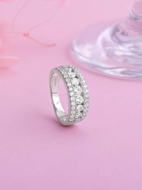 GIVA 925 Sterling Silver TrilInear Ring Fixed Size For Women